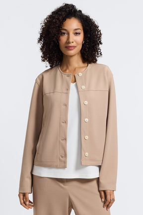 Valerie Plus Knit Crepe Long Sleeve Jacket