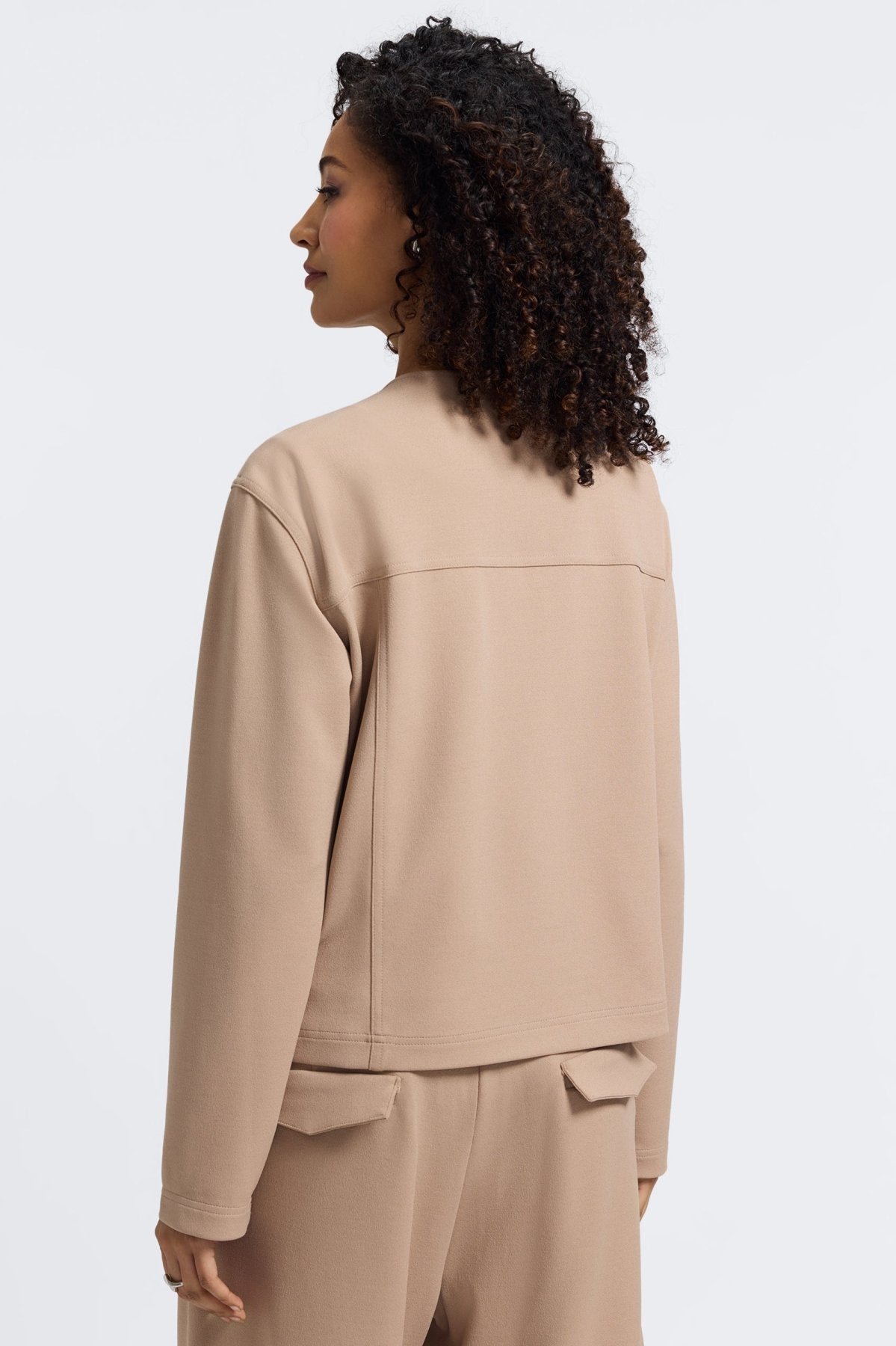 Valerie Plus Knit Crepe Long Sleeve Jacket