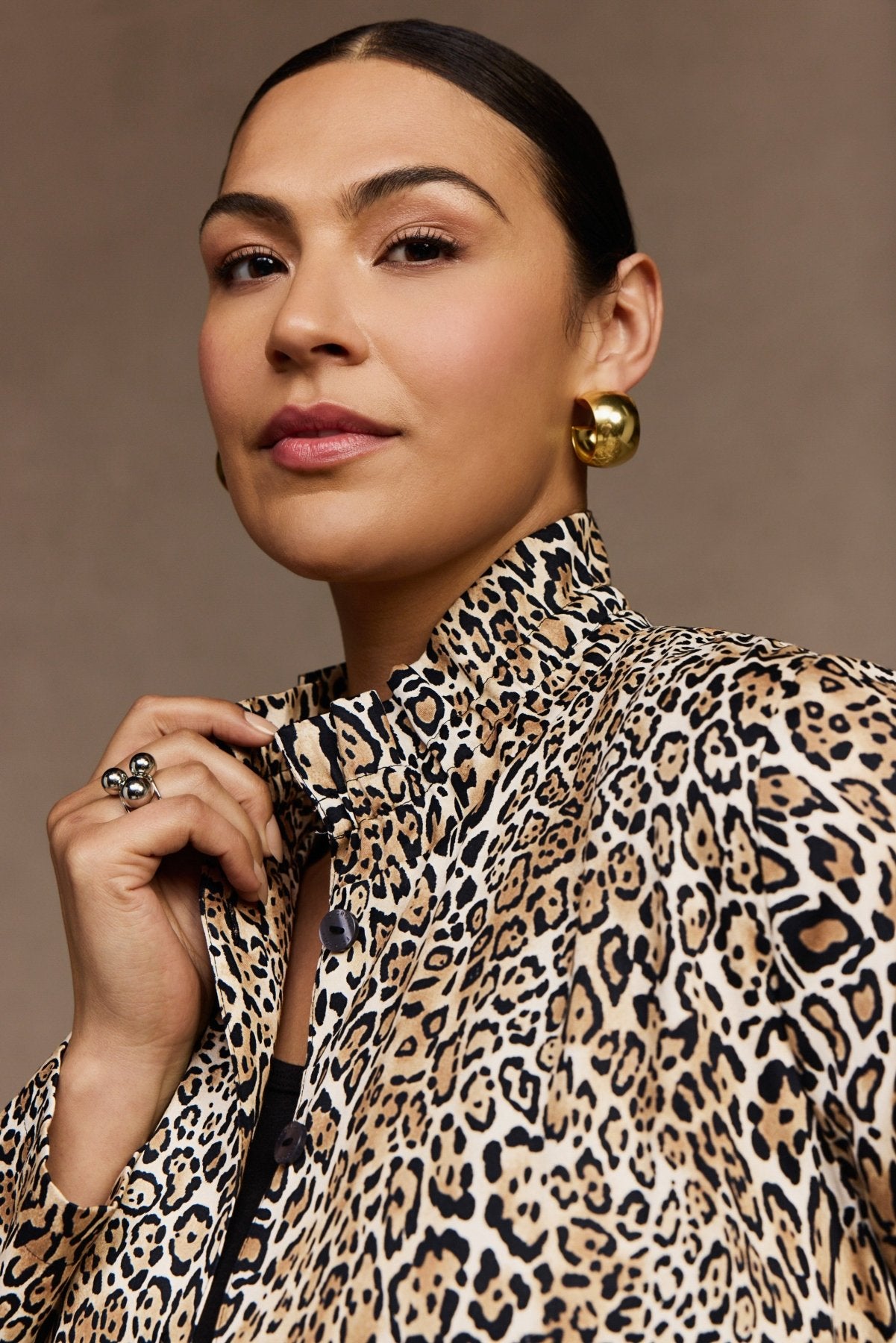 Carolina Plus Playful Animal Long Sleeve Shirt Jacket