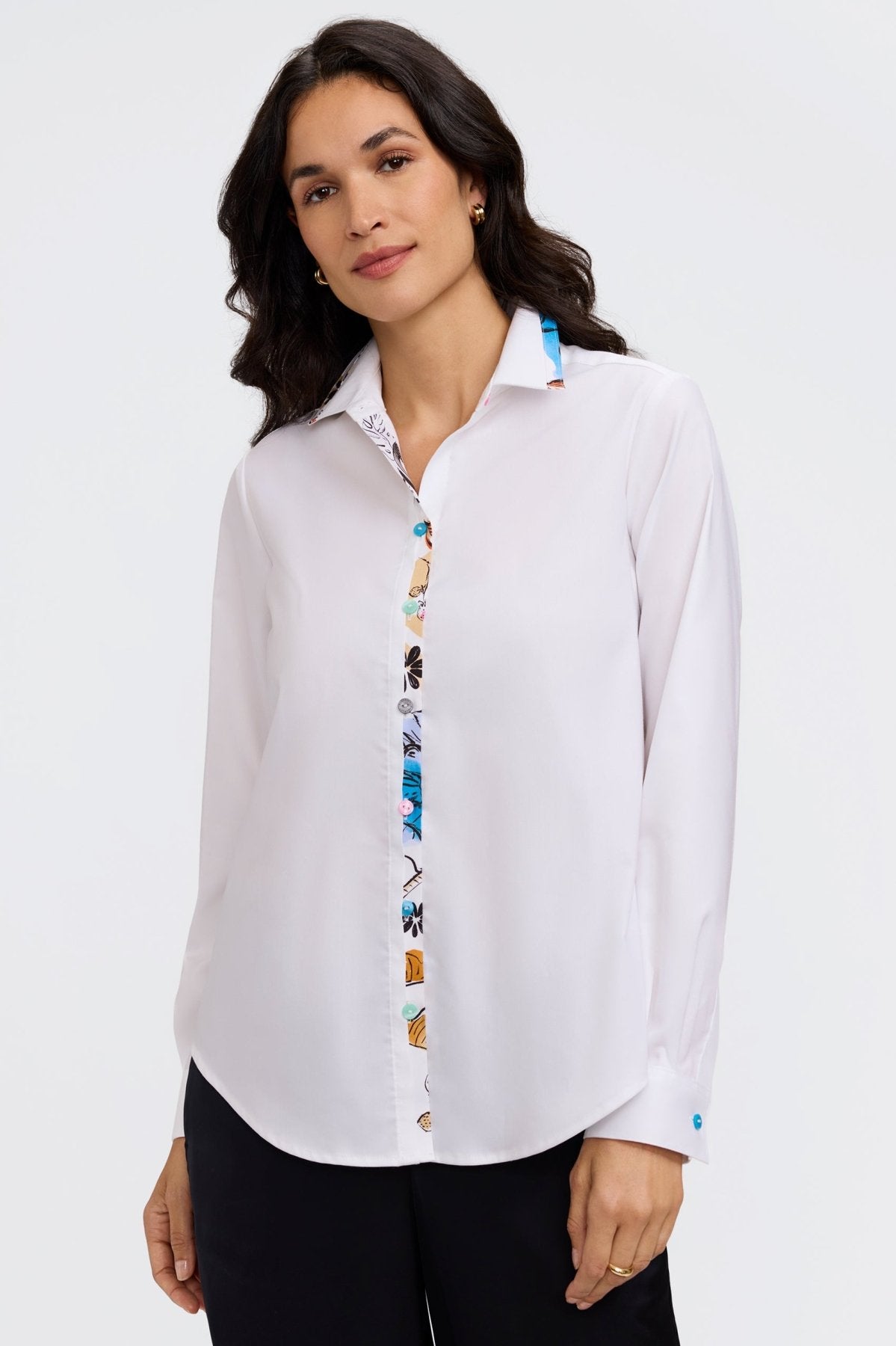 Charlie Tropical Watercolor Long Sleeve Shirt