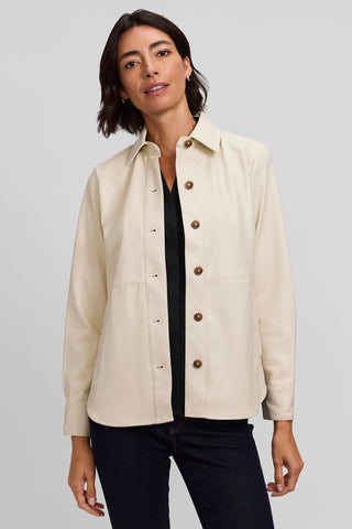 Ronnie Vegan Leather Long Sleeve Shirt Jacket