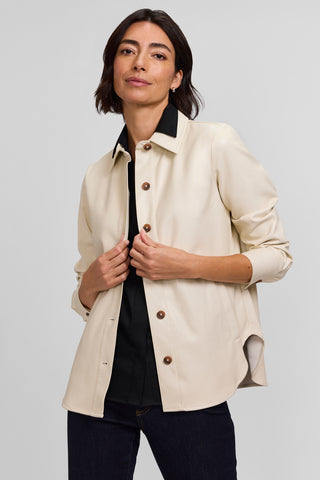 Ronnie Vegan Leather Long Sleeve Shirt Jacket