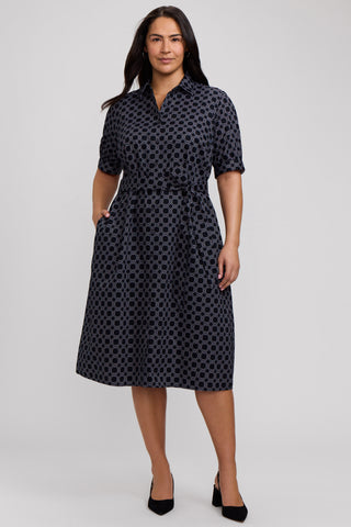 Esther Plus Square Links  Elbow Sleeve Dress