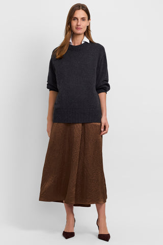 Textured Satin Half-Circle Skirt