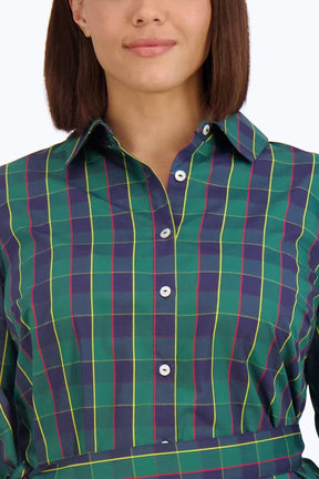 Rocca Plus Tartan Plaid Long Sleeve Dress