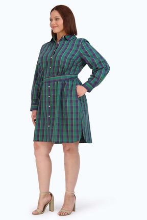 Rocca Plus Tartan Plaid Long Sleeve Dress
