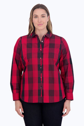 Charlie Plus Buffalo Plaid Long Sleeve Shirt