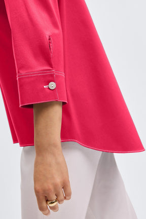Kelly No Iron Stretch Contrast Stitch 3/4 Sleeve Shirt