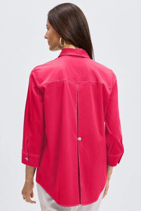Kelly No Iron Stretch Contrast Stitch 3/4 Sleeve Shirt