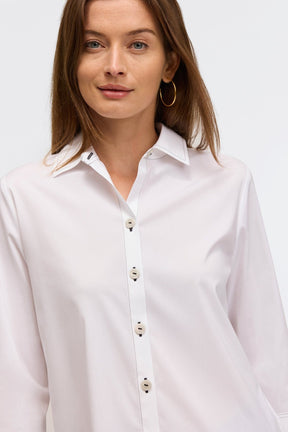 Kelly No Iron Stretch Contrast Stitch 3/4 Sleeve Shirt