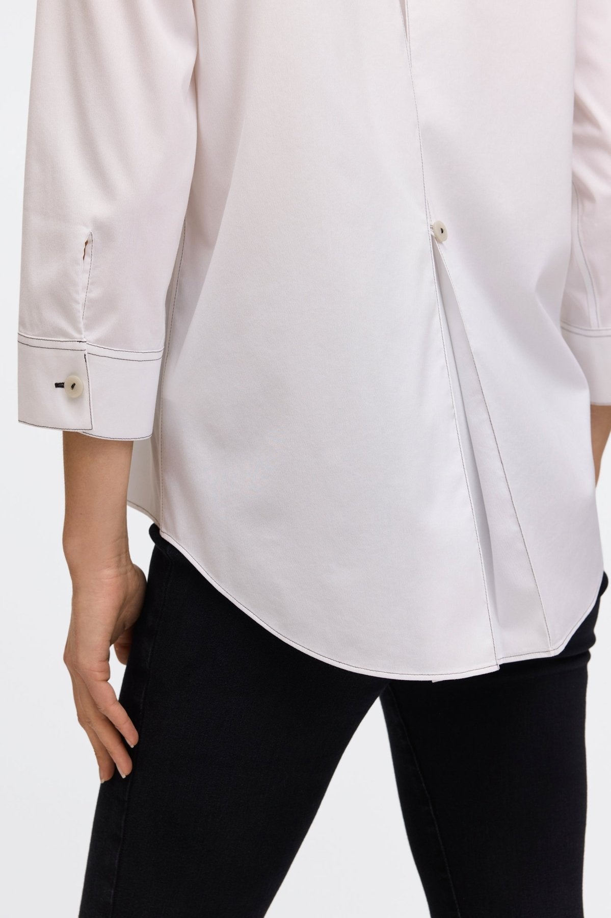 Kelly No Iron Stretch Contrast Stitch 3/4 Sleeve Shirt