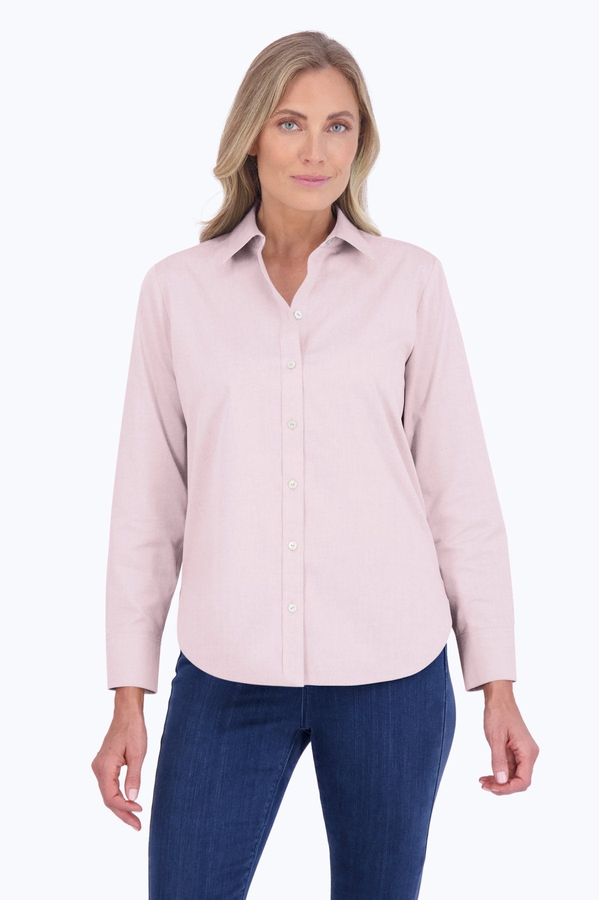 Meghan No Iron Pinpoint Long Sleeve Shirt