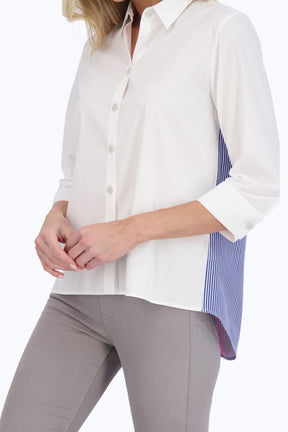 Kelly No Iron Stretch Colorblock Stripe 3/4 Sleeve Shirt