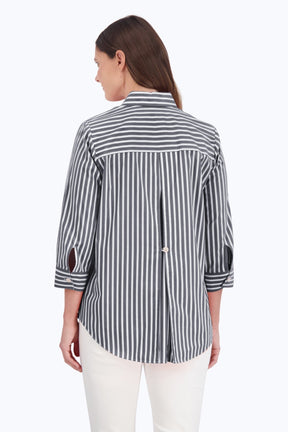 Kelly No Iron Stretch Stripe 3/4 Sleeve Shirt