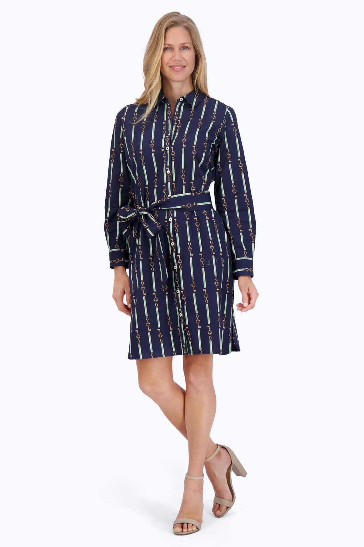 Rocca Keychain Stripe Long Sleeve Dress