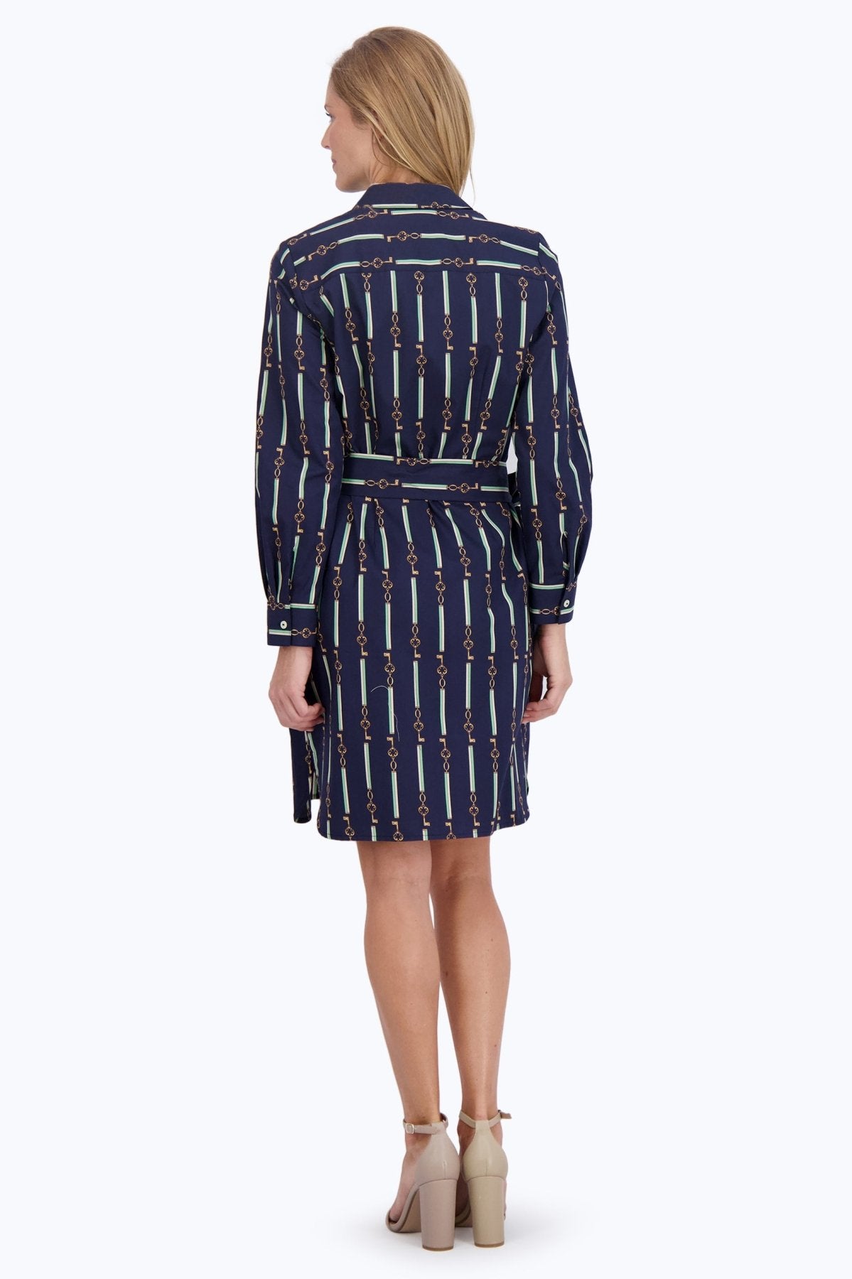 Rocca Keychain Stripe Long Sleeve Dress
