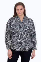 Mary Plus Zebra Print Long Sleeve Shirt