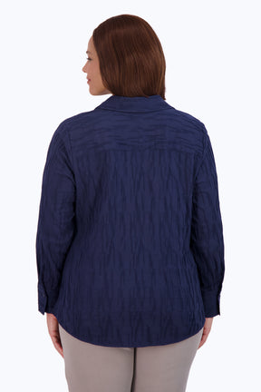 Mary Plus Solid Crinkle Shirt