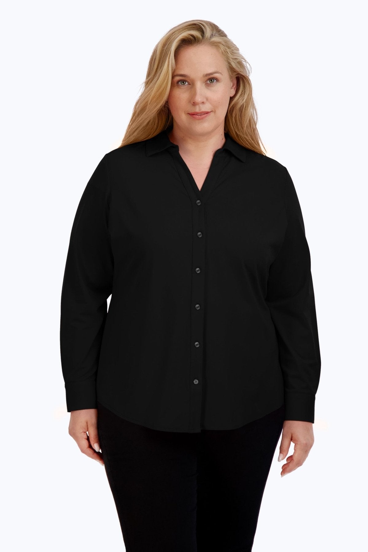 Mary Plus Solid Jersey Long Sleeve Shirt