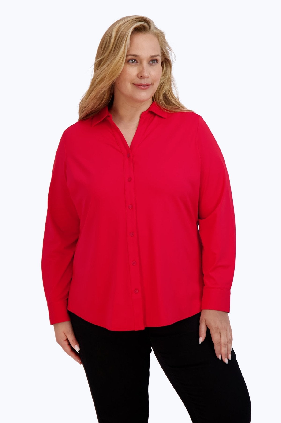 Mary Plus Solid Jersey Long Sleeve Shirt