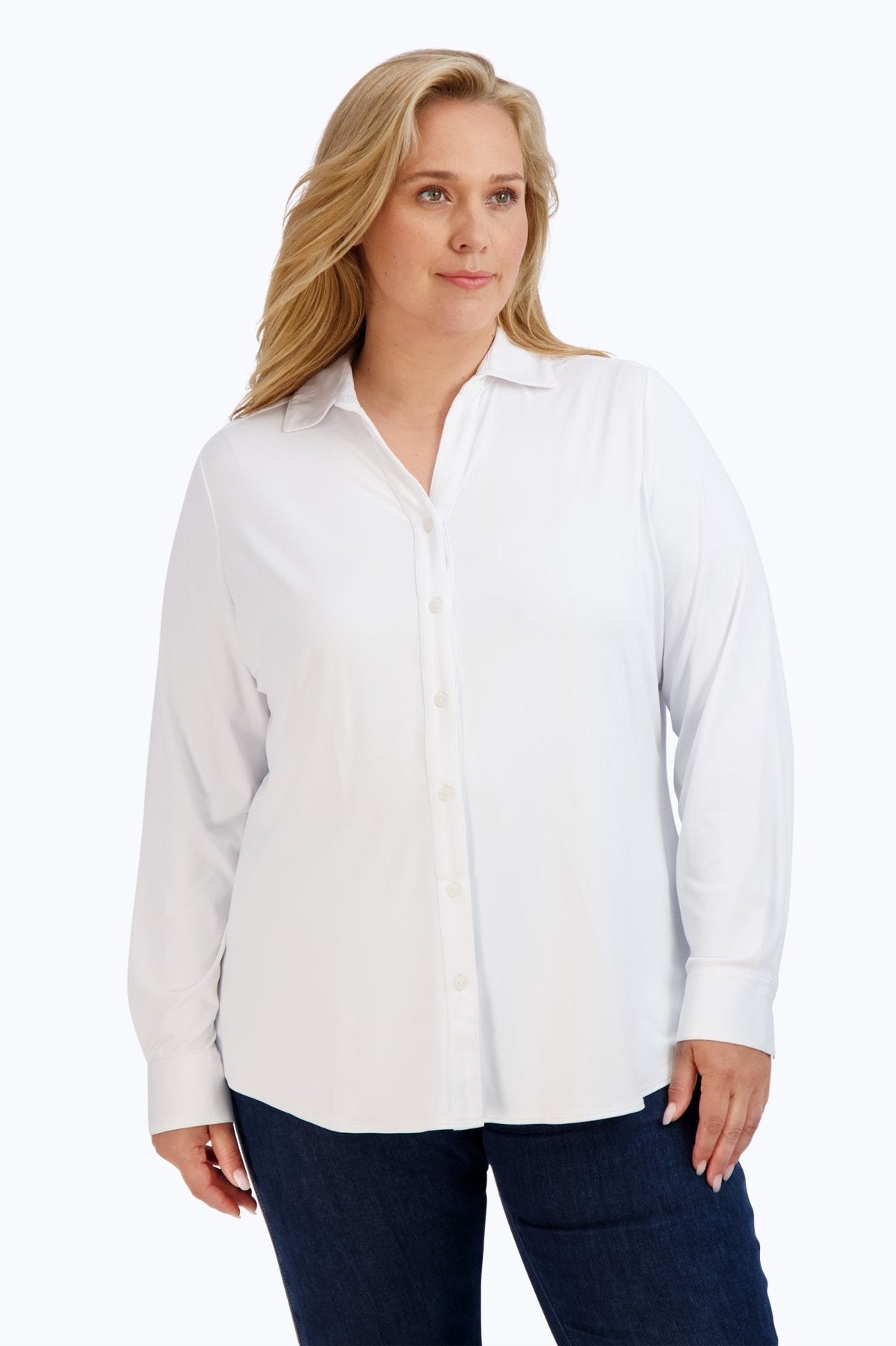 Mary Plus Solid Jersey Long Sleeve Shirt