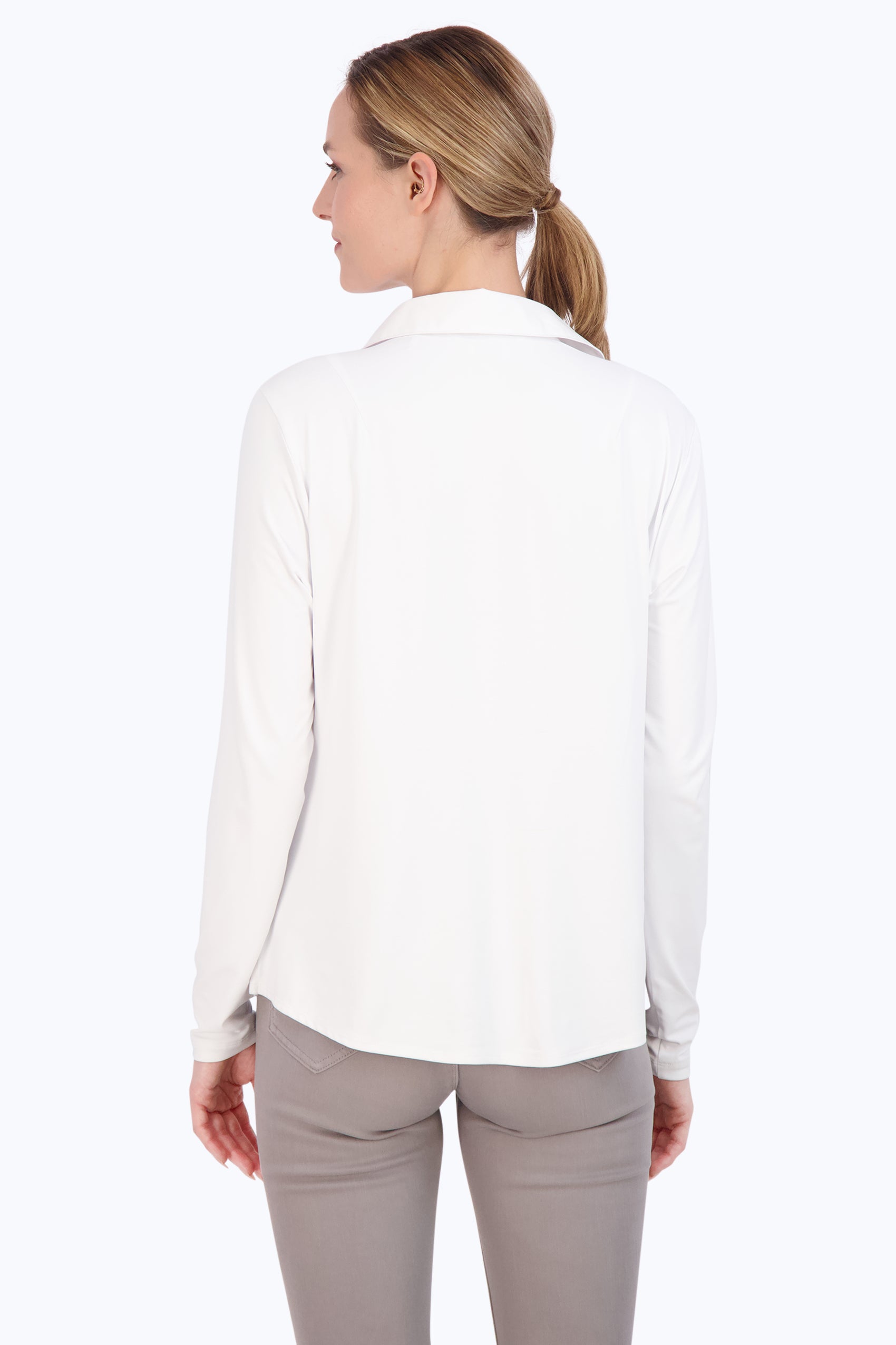 Knit-Woven Long Sleeve Layering Shirt