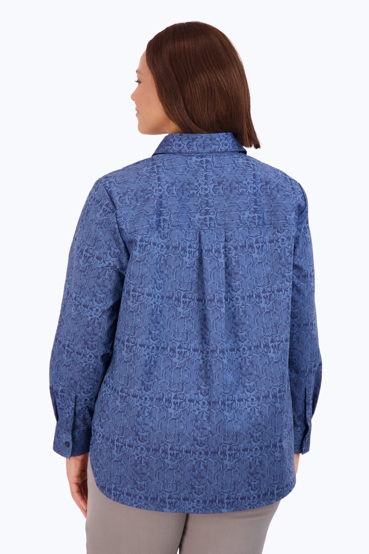 Boyfriend Plus Non-Iron Croc Jacquard Tunic