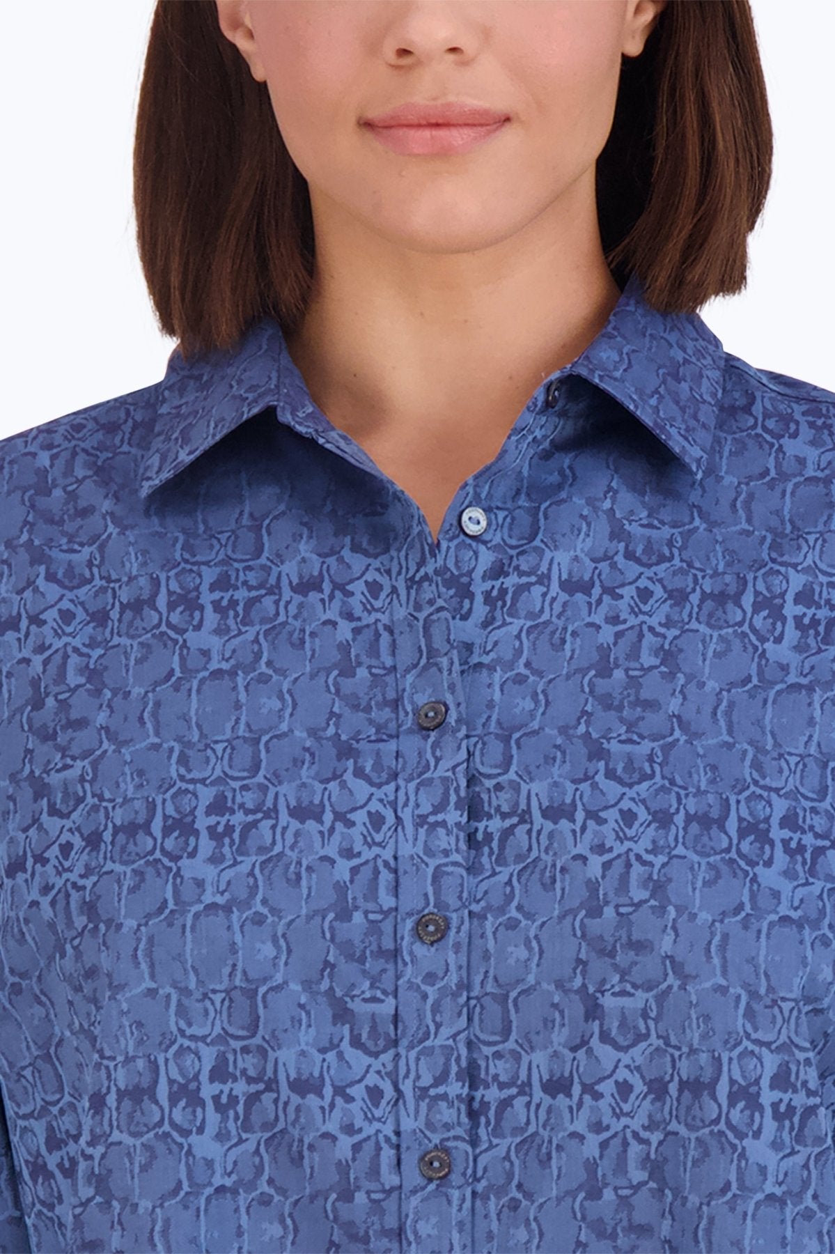 Boyfriend Plus Non-Iron Croc Jacquard Tunic