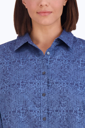 Boyfriend Plus Non-Iron Croc Jacquard Tunic