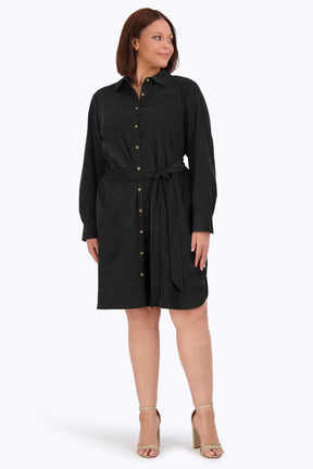 Rocca Plus Pinwale Corduroy Long Sleeve Dress