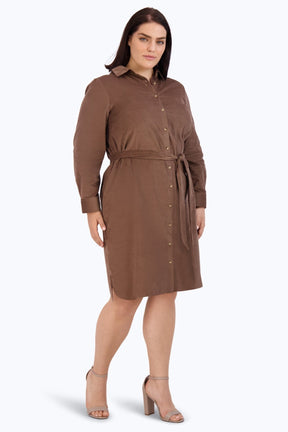 Rocca Plus Pinwale Corduroy Long Sleeve Dress