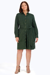 Rocca Plus Pinwale Corduroy Long Sleeve Dress