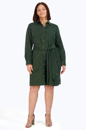 Rocca Plus Pinwale Corduroy Long Sleeve Dress