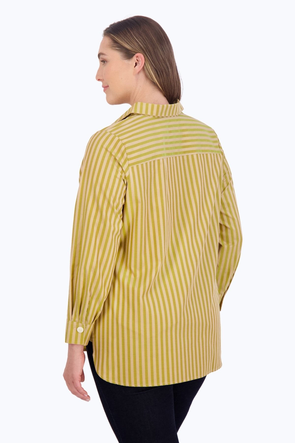 Pandora Plus Dobby Stripe Long Sleeve Tunic