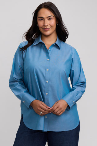 Meghan Plus No Iron Pinpoint Long Sleeve Shirt