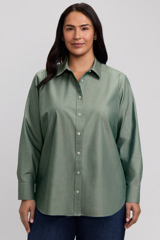 Meghan Plus No Iron Pinpoint Long Sleeve Shirt