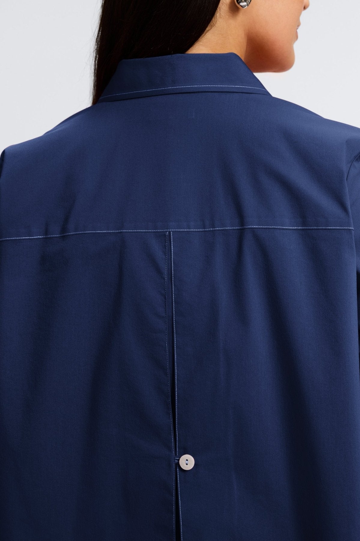 Kelly Plus No Iron Stretch Contrast Stitch 3/4 Sleeve Shirt