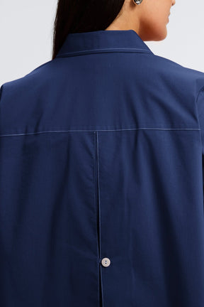 Kelly Plus No Iron Stretch Contrast Stitch 3/4 Sleeve Shirt