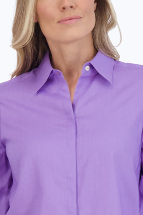 Olivia Solid Linen 3/4 Sleeve Shirt