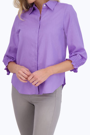 Olivia Solid Linen 3/4 Sleeve Shirt