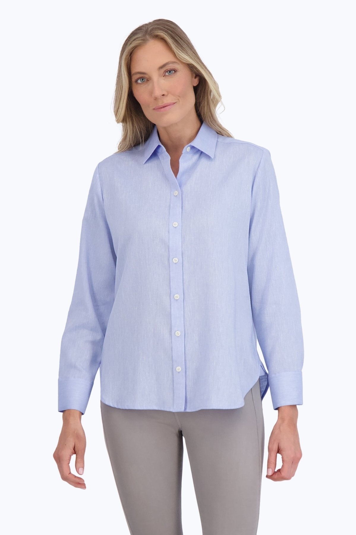 Meghan Solid Linen Long Sleeve Shirt