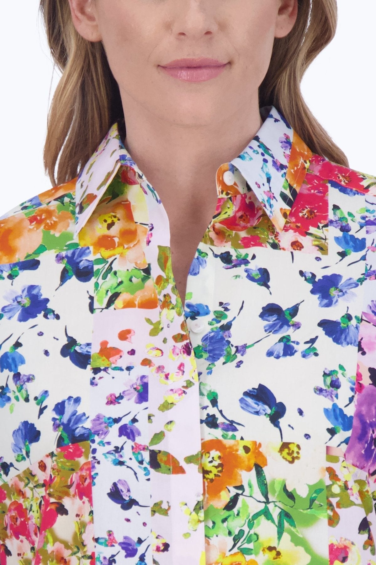 Olivia Floral Patchwork 3/4 Sleeve Shirt