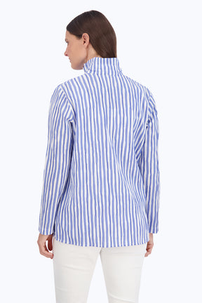 Carolina Crinkle Stripe Shirt Jacket