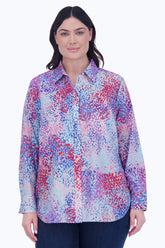Meghan Plus Easy Care Linen Speckle Shirt