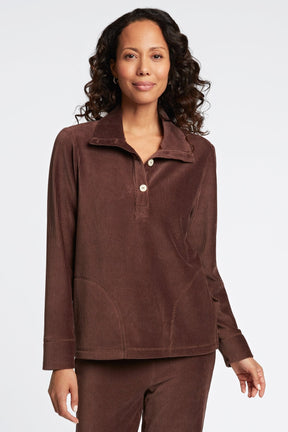 Sammy Plush Cord Long Sleeve Popover Sweater