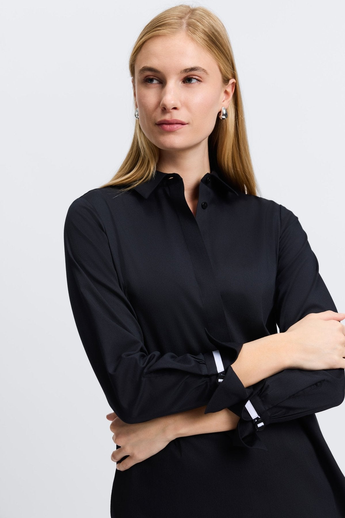 Iris Stretch Matte Sateen No Iron Long Sleeve Shirt