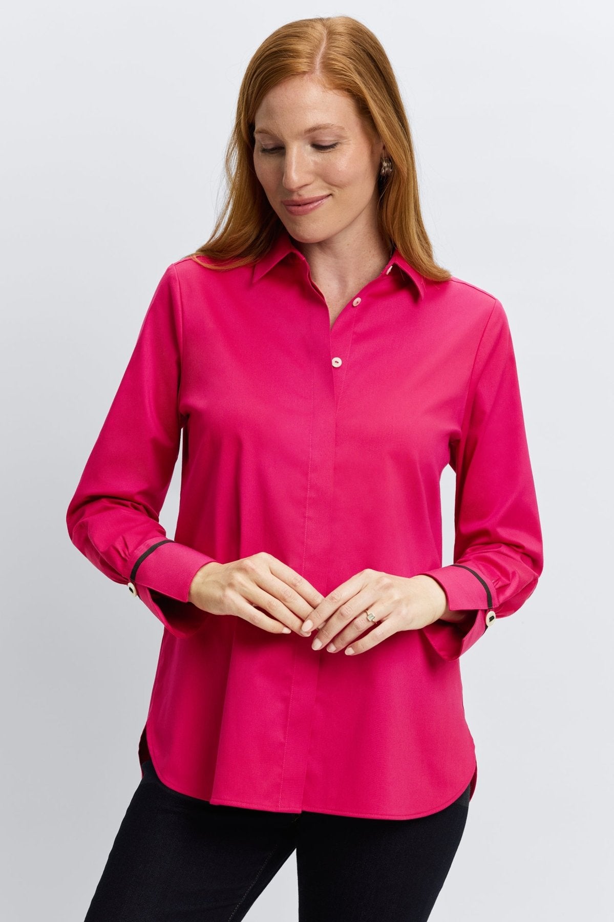 Iris No Iron Stretch Matte Sateen Long Sleeve Shirt