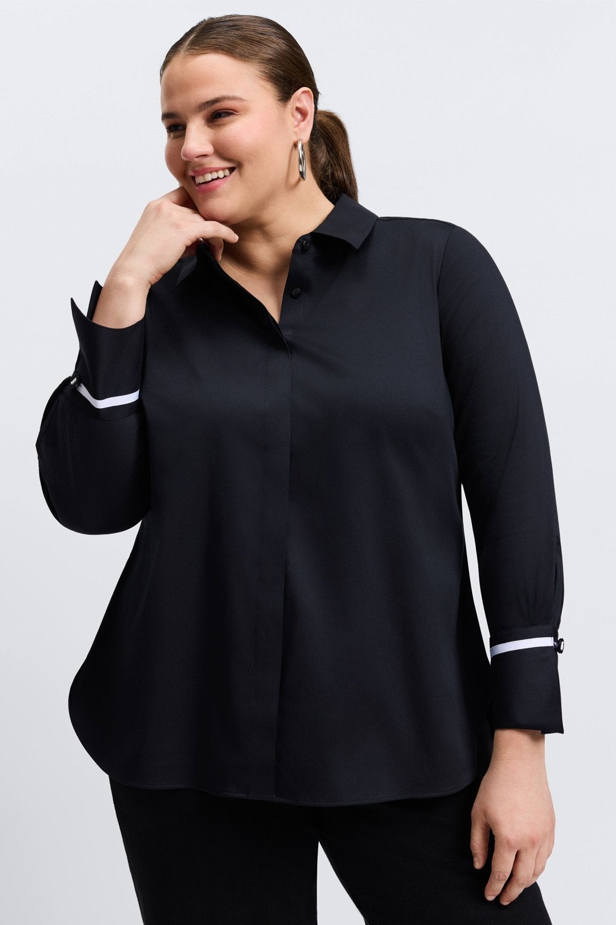 Iris Plus Stretch Matte Sateen No Iron Long Sleeve Shirt