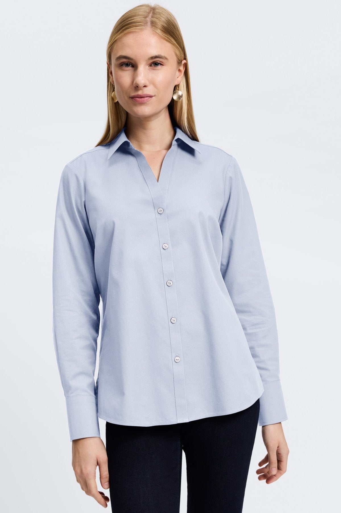 Mary No Iron Pinpoint Long Sleeve Shirt