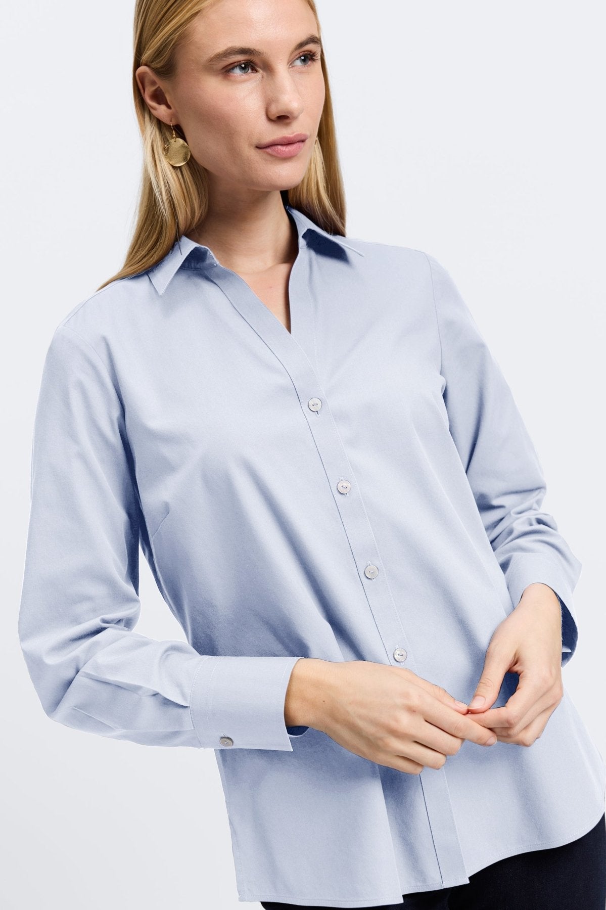 Mary No Iron Pinpoint Long Sleeve Shirt